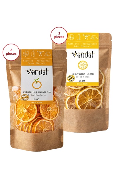 Mandal Dried Tangerine, Lemon Slices 100 Grams Dried Fruit Dried Slices