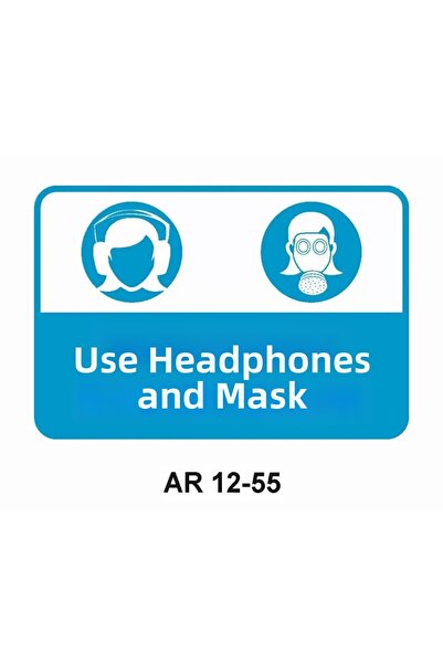 Outdoor One Use Headset and Mask Women Figure Work Safety Warning Sign 1 Piec...
