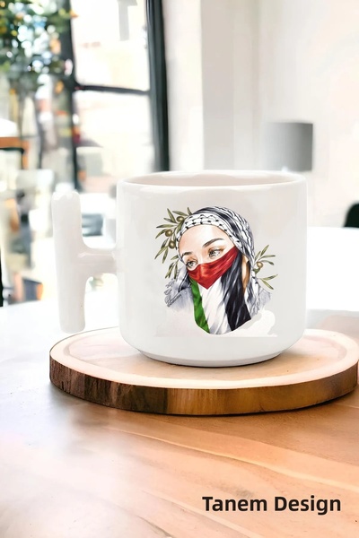 Tanem Tasarım Palestine Designed Printed t Mug, Gaza t Mug, Jerusalem Mug Al-...