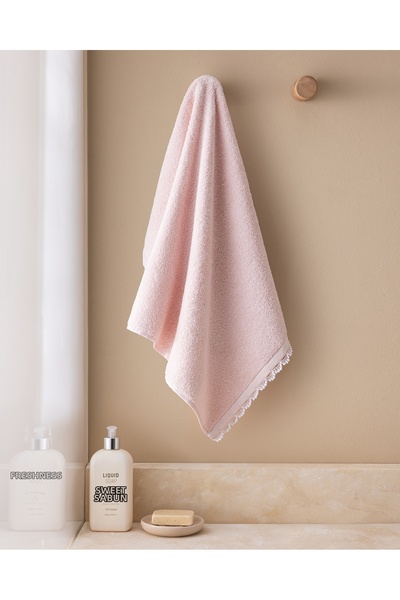 Madame Coco Πετσέτα προσώπου Bastienne Kroşeli 100% βαμβακερή - Πούδρα/Λευκό