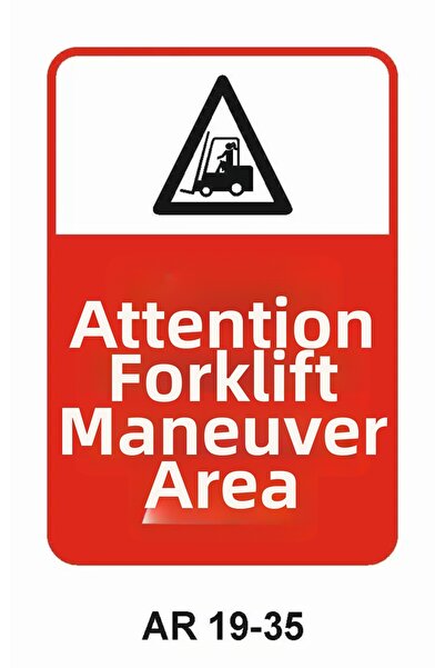 Outdoor One Caution Forklift Maneuvering Area Women Figure Work Safety Warnin...