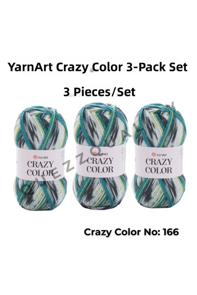 Yarnart Σετ Crazy Color 3 τεμαχίων Νήμα Πλεξίματος Χειροποίητο Μαρμάρινο Νο: 110