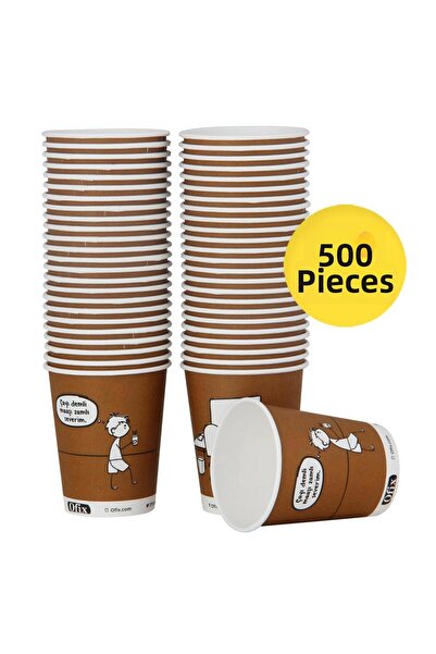 OFIX Cardboard Cups Custom Printed 7 oz 180 ml 500 Pieces - Brown