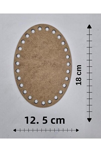Mu Art Ahşap Ξύλινο 18x12,5 εκ. 10 τεμάχια Οβάλ Δίσκος Πλεκτοπλάκα Πλακέτα με...
