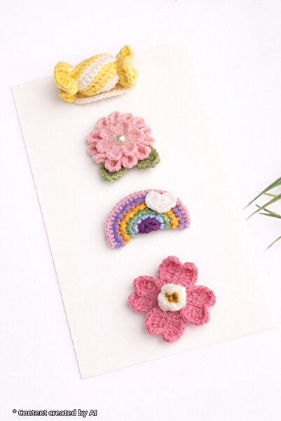 Kadın Girişimciler Atölyesi Newborn Baby Buckle Handmade 4-Piece Mixed Set Ha...