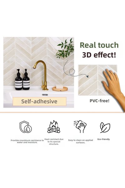 Stickez Tiles 3D Self-Adhesive Wall Tiles 29 cm X 22.86 cm (4 Pieces) 0.265 m²
