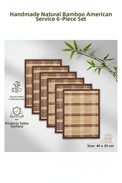 Wolawood Natural Bamboo 6-Piece American Service Set Special Handmade Natural...