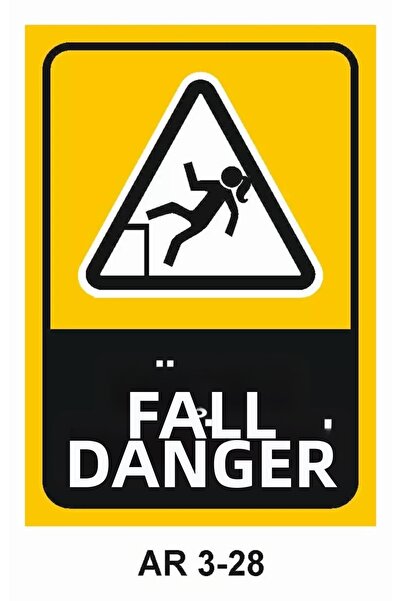 Outdoor One Fall Hazard Women Figure Work Safety Warning Sign 1 Piece Pvc 21 ...