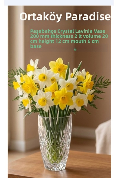 ORTAKÖYCENNETİ Βάζο Paşabahçe από κρυστάλλινο γυαλί 2 λίτρα όγκος 2 χιλιοστά ...