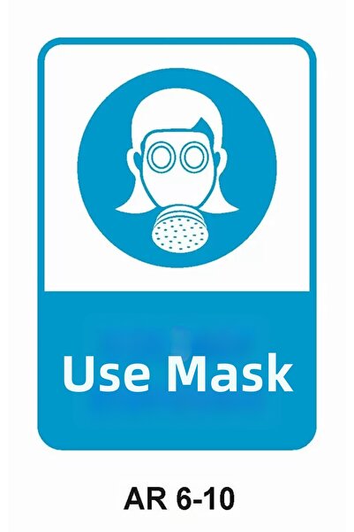 Outdoor One Mask Use Women Figure Work Safety Warning Sign 1 Piece Pvc 21 X 29cm