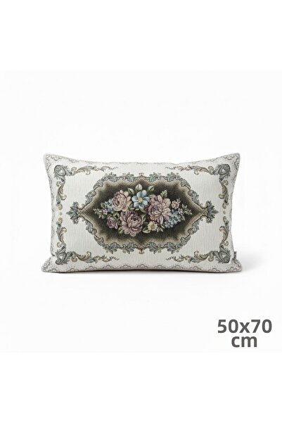 Yeshome Collection Classic Elegance Tapestry Floral Pattern Decorative Pillowcase 45X45