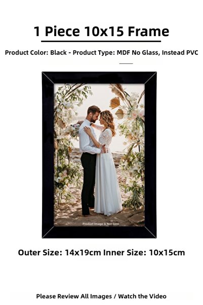 yhfoto 1 Τεμάχιο 10x15 Κορνίζα - 10x15 Μαύρο Κορνίζα MDF - Κορνίζα Pvcli - Μί...