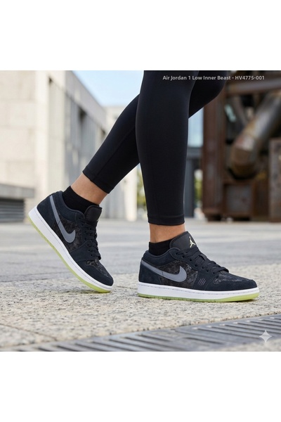 Nike Air Jordan 1 Low Gs Inner Beast Μαύρα Unisex Παπούτσια Sneaker |   Hv477...