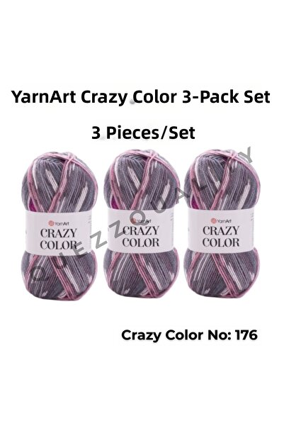 Yarnart Σετ Crazy Color 3 τεμαχίων Νήμα Πλεξίματος Χειροποίητο Μαρμάρινο Νο: 110
