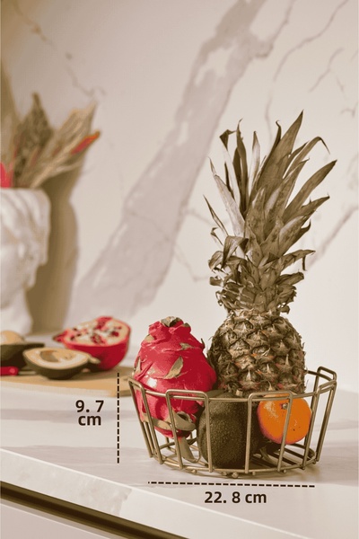 Edora Home Ματ χρυσό οβάλ καλάθι φρούτων και λαχανικών Οργανωτής κουζίνας πολ...