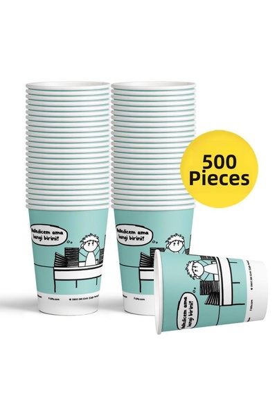 OFIX Cardboard Cups Custom Printed 7 oz 180 ml 500 Pieces - Water Green