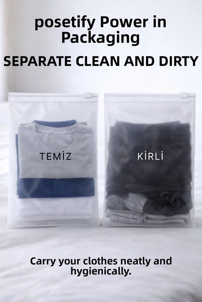 POŞETİFY Zippered Organizer 40X50 cm |   10 Pieces |   Large Size Transparent Clothing and Luggage Storage Bag