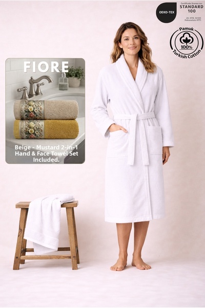 Ellaline Σετ γυναικεία ρόμπα 2 τεμαχίων 100% βαμβακερό πιστοποιημένο + ΔΩΡΟ F...