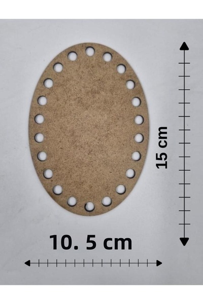 Mu Art Ahşap Ξύλινο 15x10,5 εκ. 10 τεμάχια Οβάλ Δίσκος Πλεκτοπλάκα Πλακέτα με...