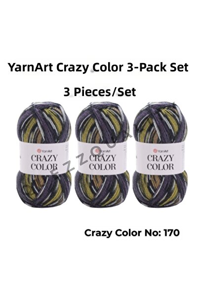 Yarnart Σετ Crazy Color 3 τεμαχίων Νήμα Πλεξίματος Χειροποίητο Μαρμάρινο Νο: 110