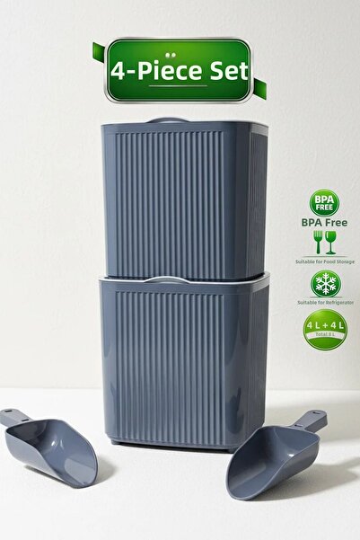 LE PARİS Set of 4 Multi-Purpose Storage Containers with Shovels |   Detergent...