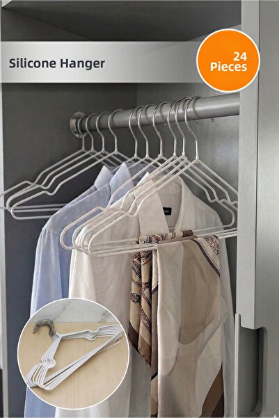 Orvila Σετ 24 τεμαχίων κρεμάστρες ρούχων με επίστρωση σιλικόνης, αντιολισθητι...