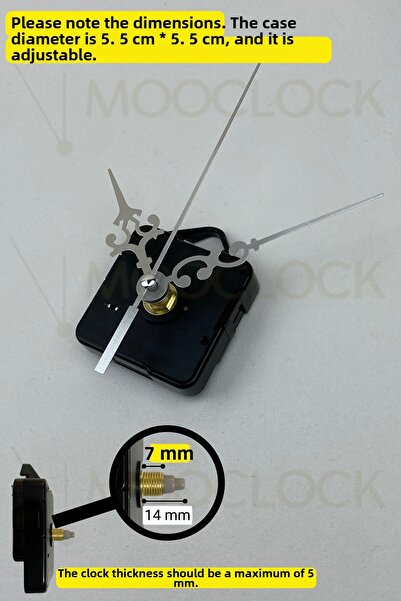 MOOCLOCK Μηχανισμός ρολογιού, Μηχανισμός ρολογιού τοίχου Acar SILENT, άξονας ...