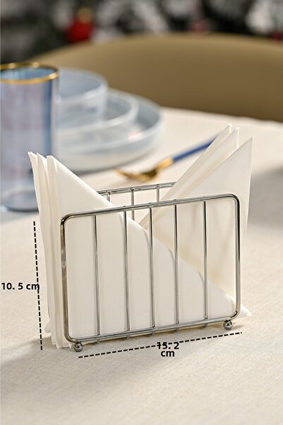 Edora Home Silver Lattice Napkin Holder - Stainless Metal Gift Cafe Restauran...