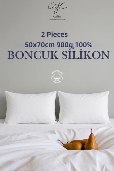 Cyc Atelier Set of 2 Silicone Pillows 50X70 cm - 900 Gr Bead Silicone Filled ...