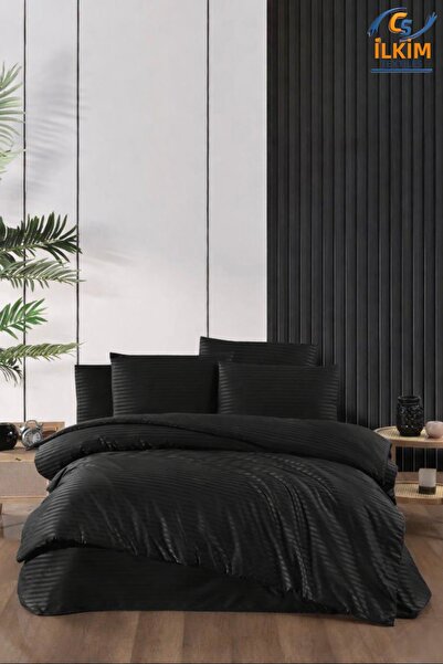 cs ilkim Πολυτελές Σετ Παπλωματοθήκης από Ριγέ Σατέν – Λαμπερό και Απαλό Ύφασμα