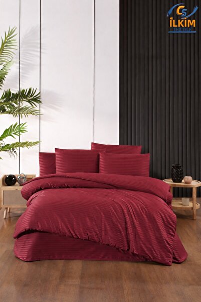 cs ilkim Πολυτελές Σετ Παπλωματοθήκης από Ριγέ Σατέν – Λαμπερό και Απαλό Ύφασμα