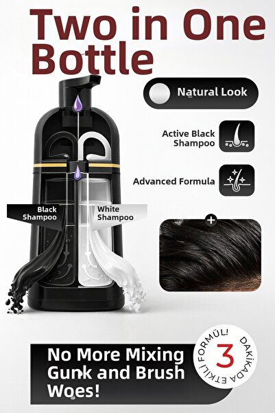 Go Black Hair Blackening Shampoo 2-Pack Advantageous Package 400ml. X 2 Pieces