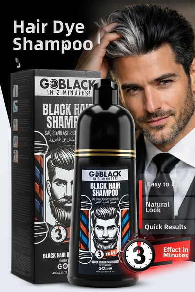 Go Black Hair Blackening Shampoo Hair Beard Shampoo Fast Effect