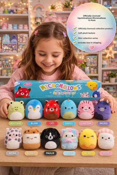 TOYFEST مجموعة سكوشي مالوز الأصلية ميكرومالوز مكونة من 12 قطعة صغيرة من القطي...