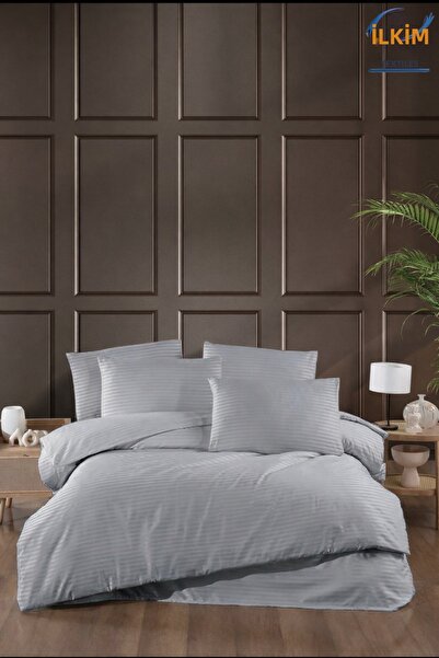 cs ilkim Πολυτελές Σετ Παπλωματοθήκης από Ριγέ Σατέν – Λαμπερό και Απαλό Ύφασμα