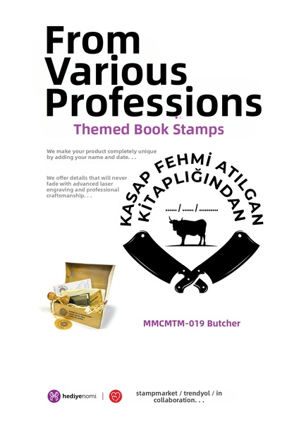 HEDİYENOMİ MühürMarket > ختم كتاب البائع - علامة ملكية - ختم كتاب > MMCMTM-019