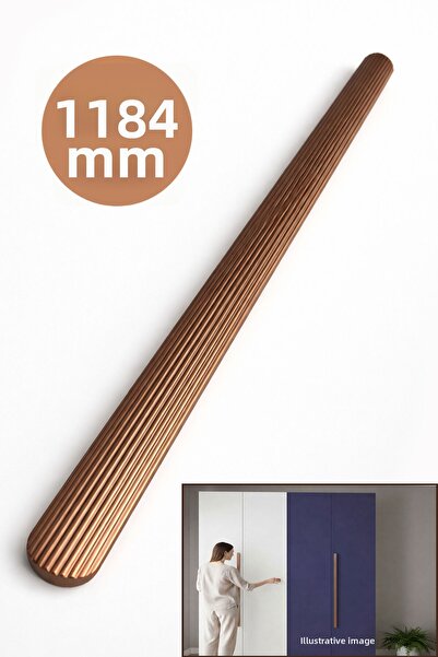 Badem10 VENTO Σατέν Μπρονζέ Ριγέ Λαβή Συρταριού 1184 χιλ. Μακριά Λαβή Ντουλάπ...