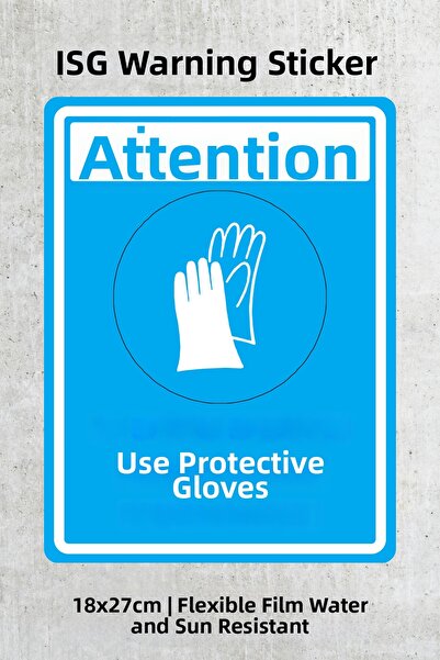 alışveriş kurdu Gloves Use Work Safety Warning Caution Label - Foil Sticker