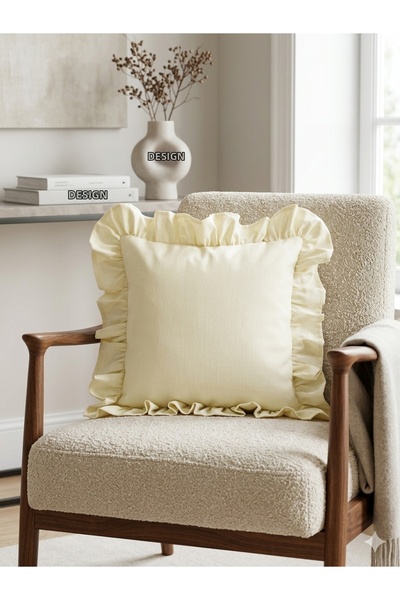 Angels' Collection Ruffled Throw Pillow Cover Has Liquid Repellent Property