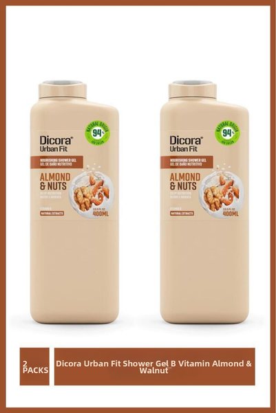 DICORA URBAN FIT Vitamin B Almond and Hazelnut Shower Gel 400 ml X2 Pieces
