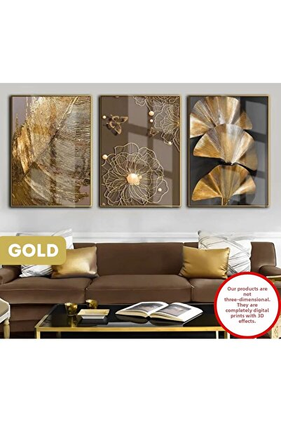 Harika bir ev | καφέ-χρυσό Κομψό Συνδυασμός Λουλουδιών Χωρίς Ανάγλυφο | πλαίσ...