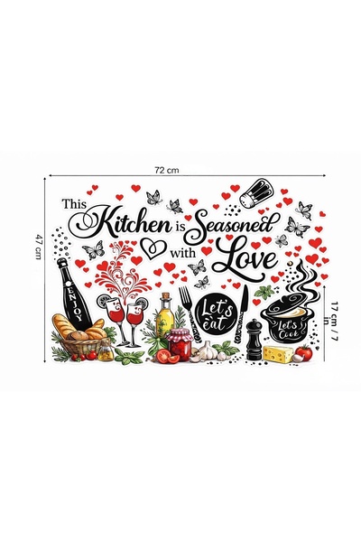 PRİME Concept Kitchen Wall Lettering Sticker Set |   The Kitchen Is Delighted...
