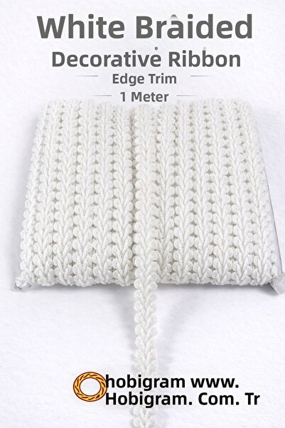 Hobigram Λευκή διακοσμητική κορδέλα με γκλίτερ Cornella Κέρατο Κρινοελαφιού 5...