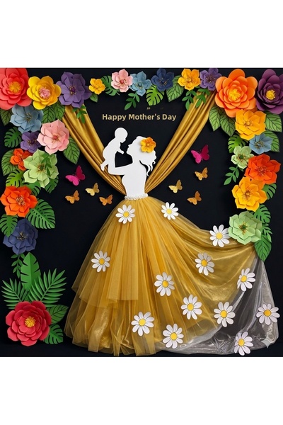 PROMISEBACKDROP2 عيد الأم السعيد، يا أمي العزيزة، قماش نشاط مدرسي 300 × 250 سم