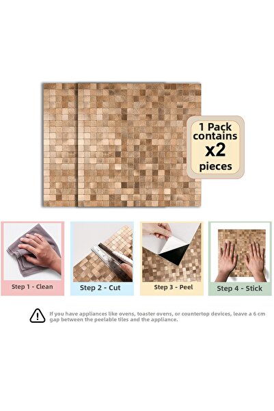 Stickez Tiles 3D Self-Adhesive Metal Composite Wall Tile 30 cm X 30 cm (2 Pie...