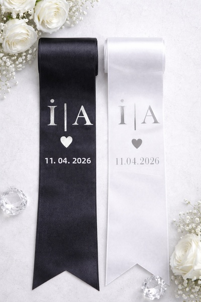 Frisson Κορδέλα Κοσμημάτων 2 Μέτρα 2 Τεμάχια Χρυσό-Ασημί Τύπωμα