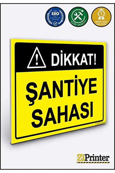 ZiPrinter Attention! Construction Site Warning Sign Dekota 70X100 cm