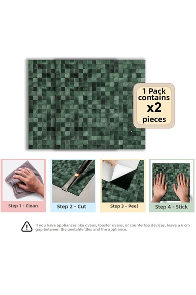 Stickez Tiles 3D Self-Adhesive Metal Composite Wall Tile 30 cm X 30 cm (2 Pie...