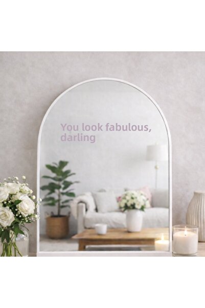 AlpiLeo Mirror Sticker - You Look Fabulous Darling Text - Decorative Glass an...