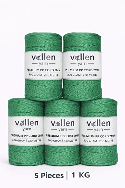 vollen yarn 1000 gr Πολυεστερικό νήμα μακραμέ, 2mm Σετ 5, Σχοινί μακραμέ, Σχο...